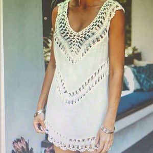 White crochet cover up
